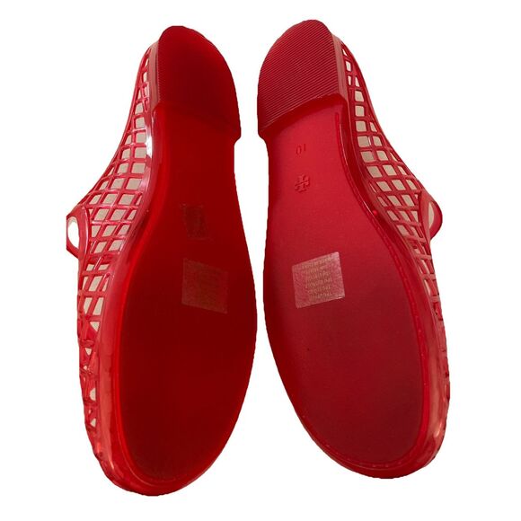 NEW $200 Tory Burch Mellow Mary Jane Jelly Mule Red Women's Size 10 - Picture 6 of 6